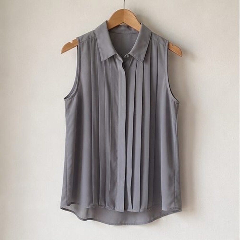 Gray Button Blouse